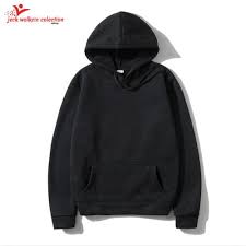 jaket hudi laki laki polos waran hitam - Gambar 4