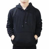 jaket hudi laki laki polos waran hitam - Gambar 5